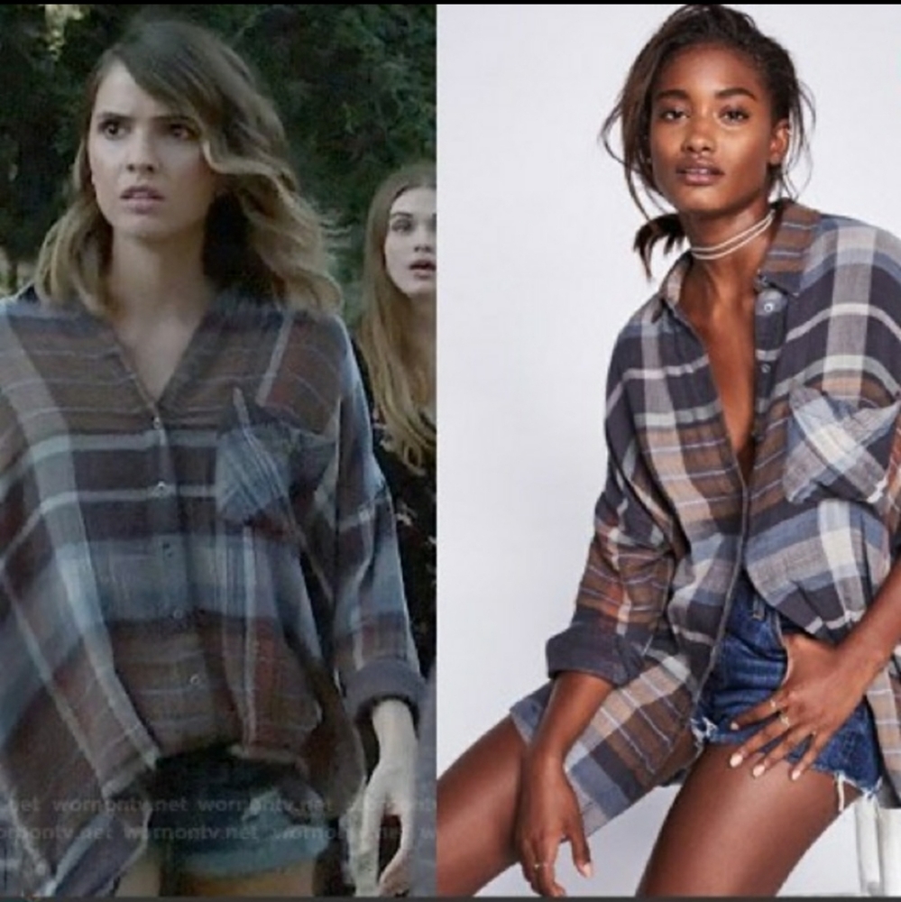 Free People Plaid Button Down